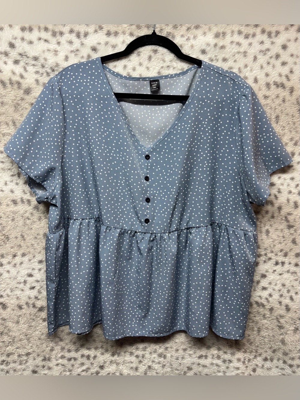 SHEIN POLKADOT PEPLUM BLOUSE